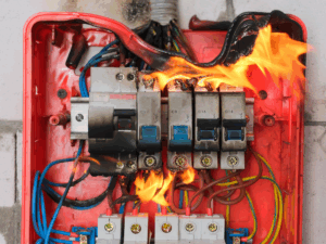 melting circuit board electrical emergency