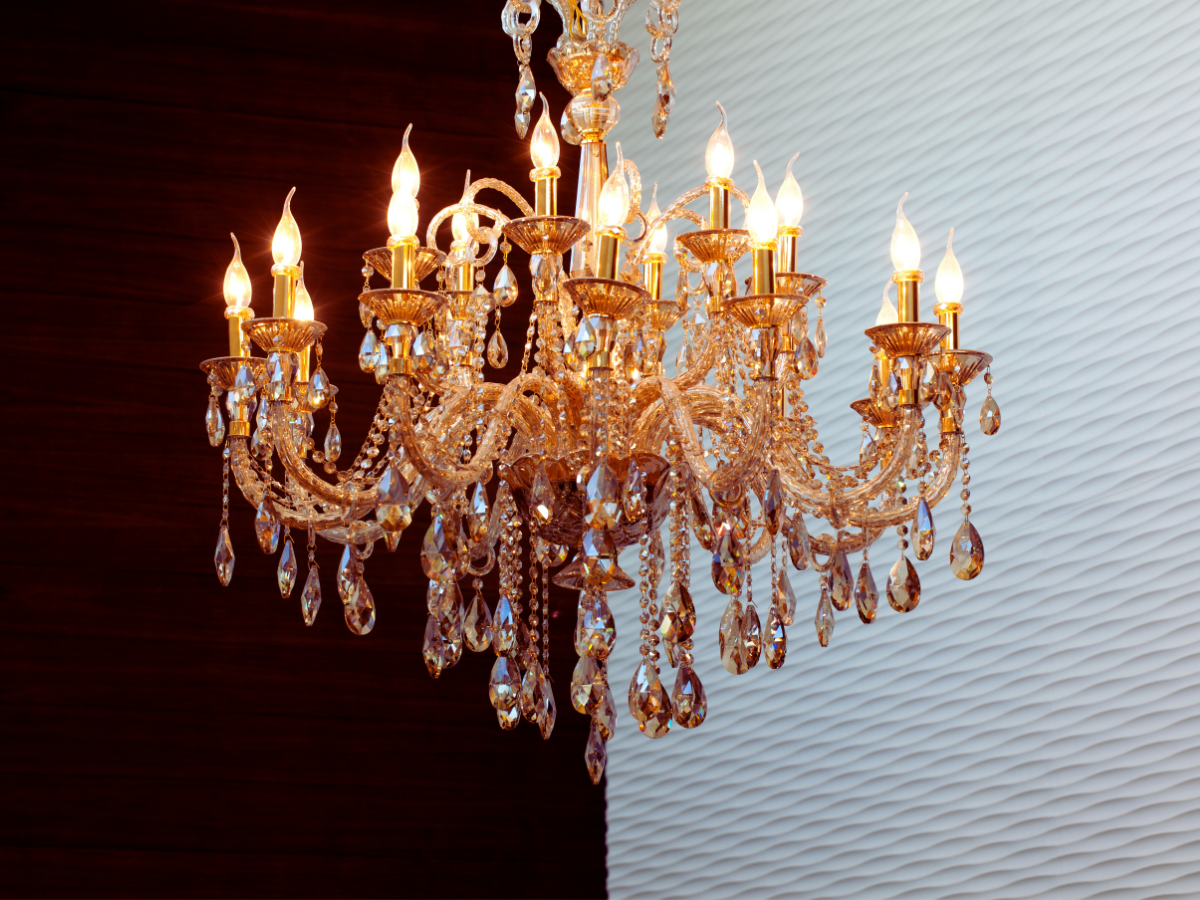 chandelier white and black background