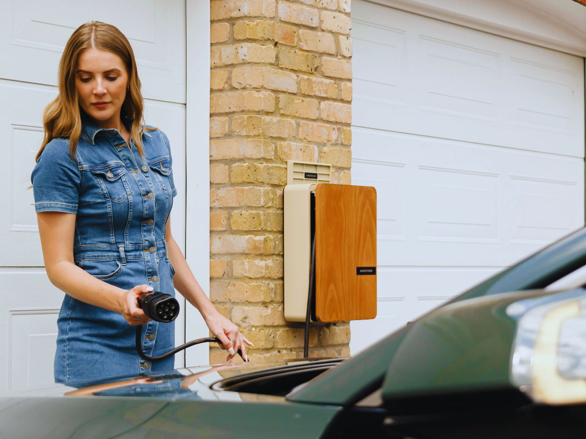 Homeowner using EV charging station with proper amperage 